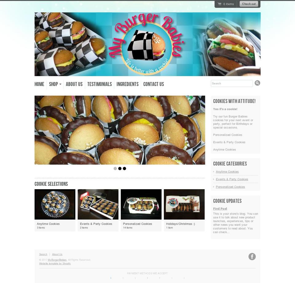 myburgerbabies.com shopify website screenshot