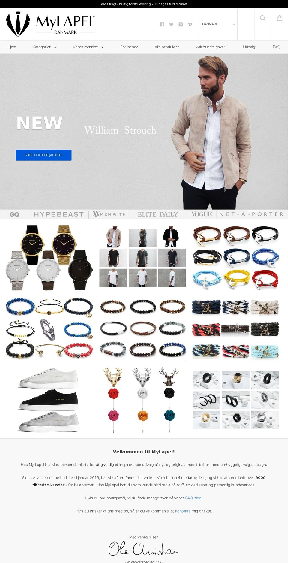 Kagami Shopify theme site example mylapel.dk