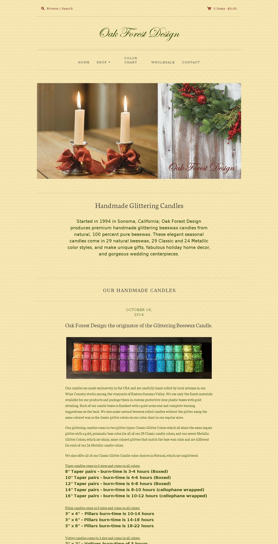 Editions Shopify theme site example oakforestcandles.com