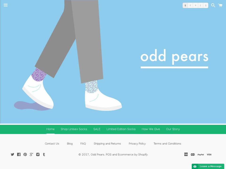 oddpears.com shopify website screenshot