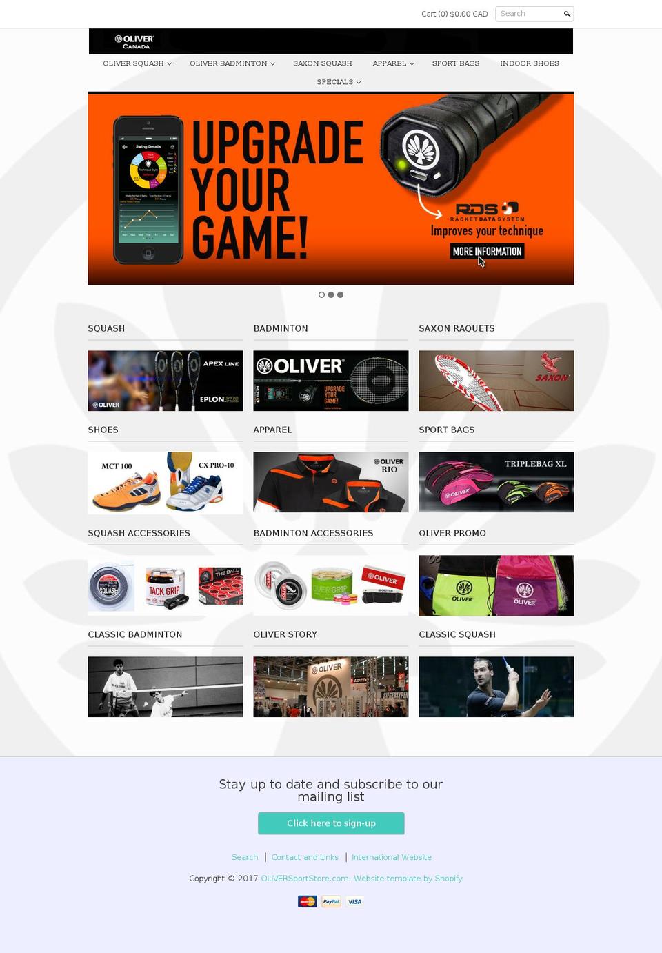 oliversportstore.com shopify website screenshot