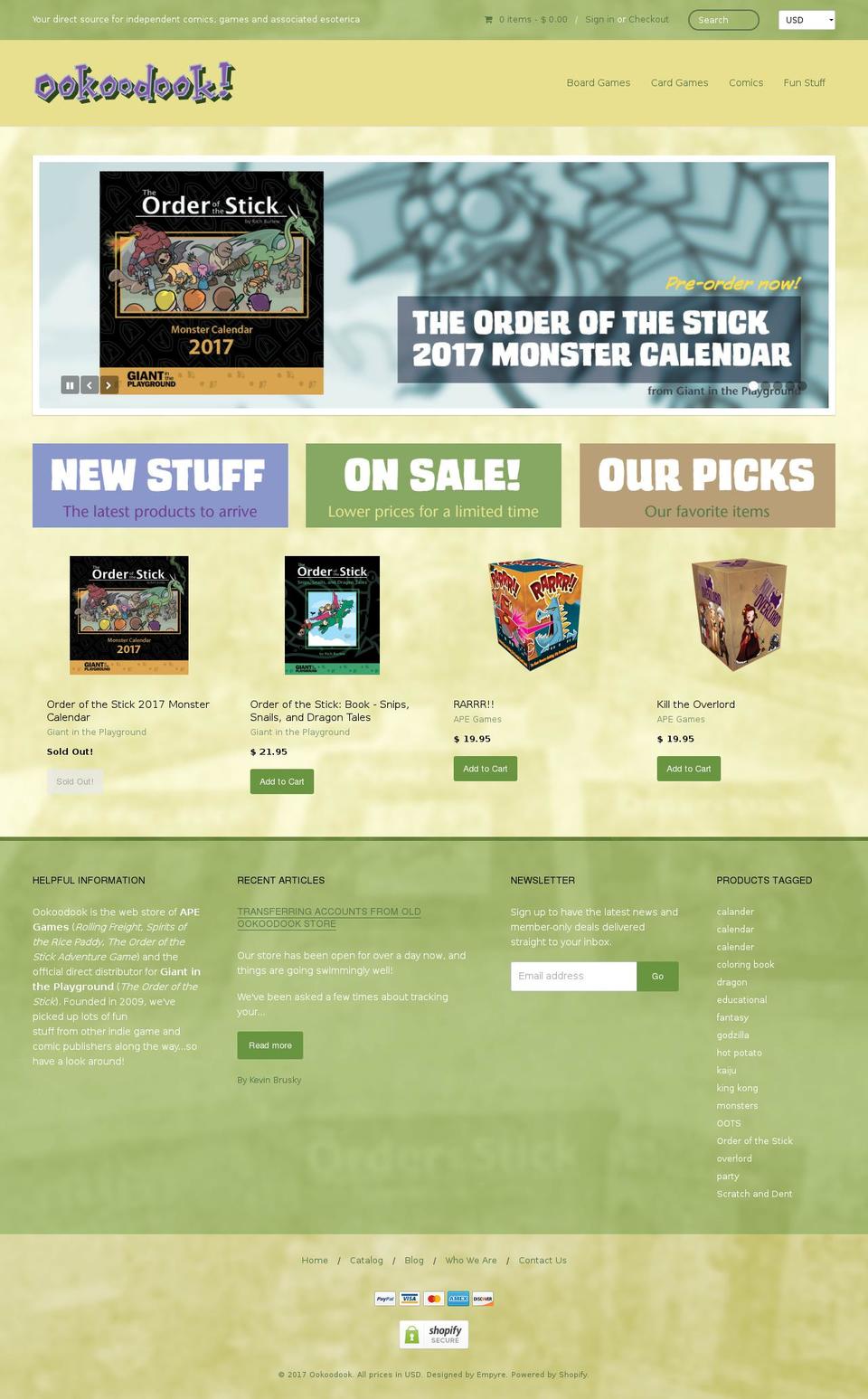 Providence Shopify theme site example ookoodook.com