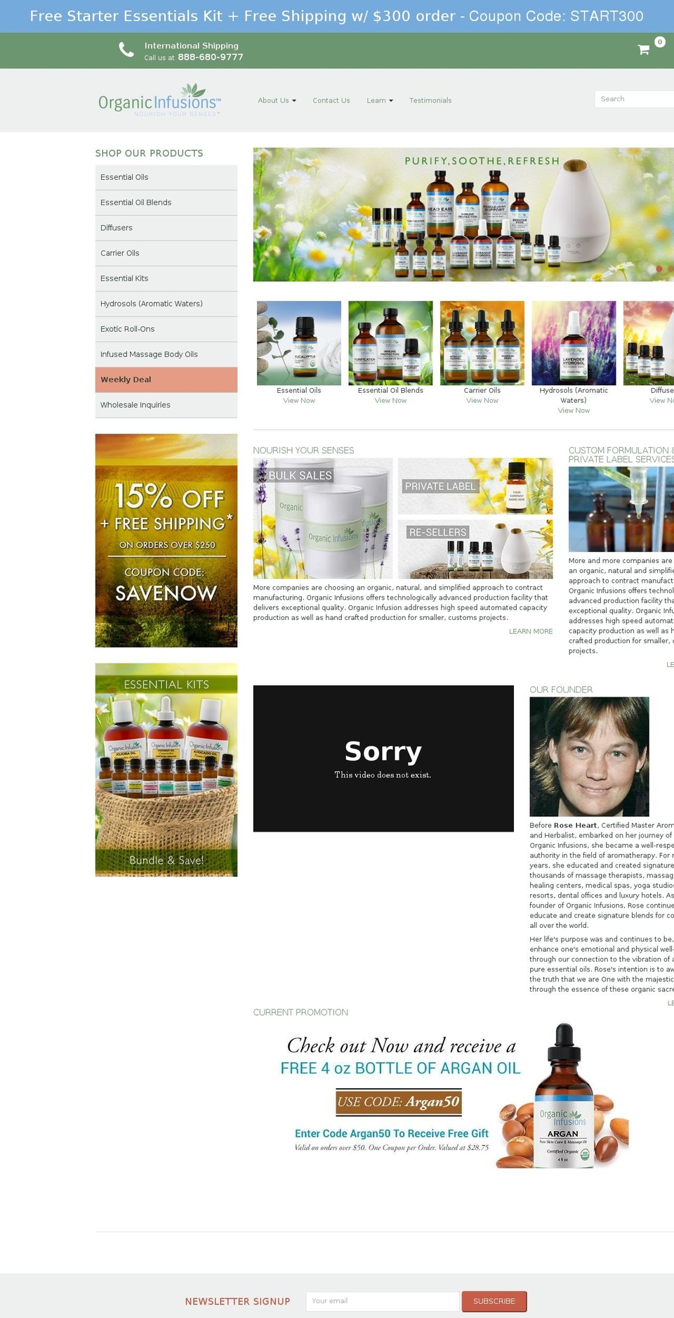 organicinfusionswholesale.com shopify website screenshot