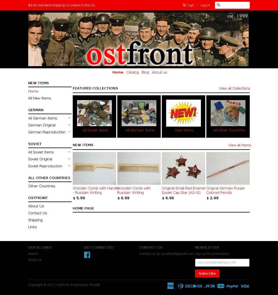 ostfront.com shopify website screenshot