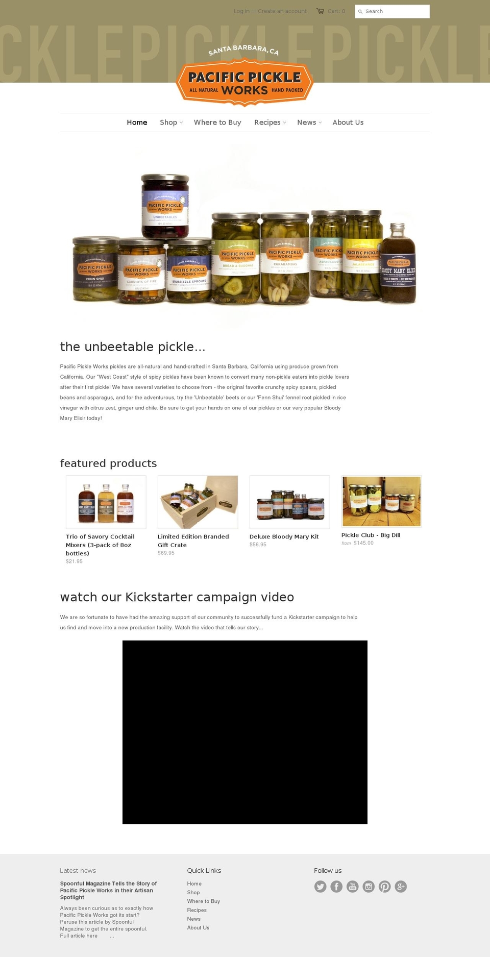 Alchemy Shopify theme site example pacificpickleworks.com