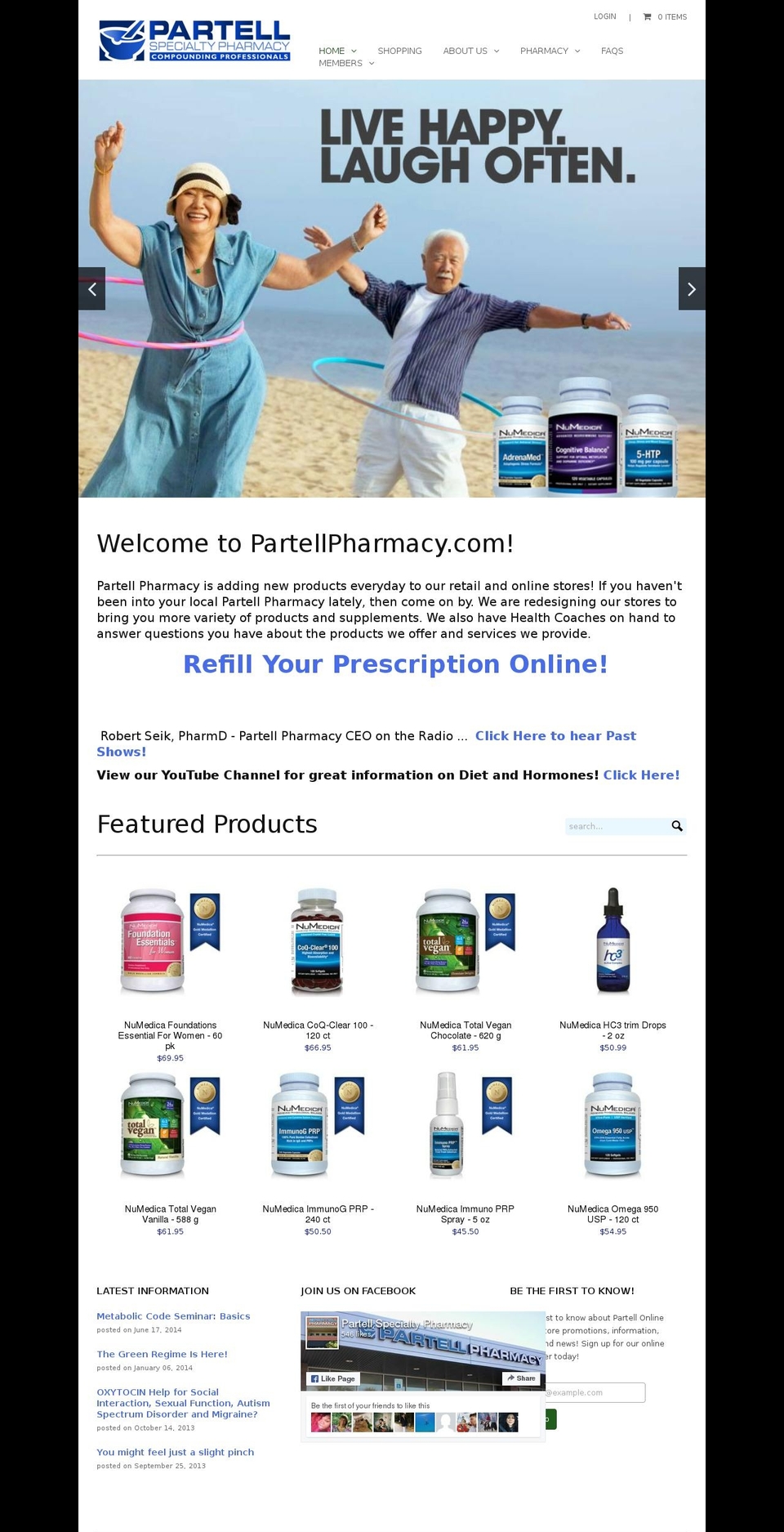 partellpharmacy.com shopify website screenshot