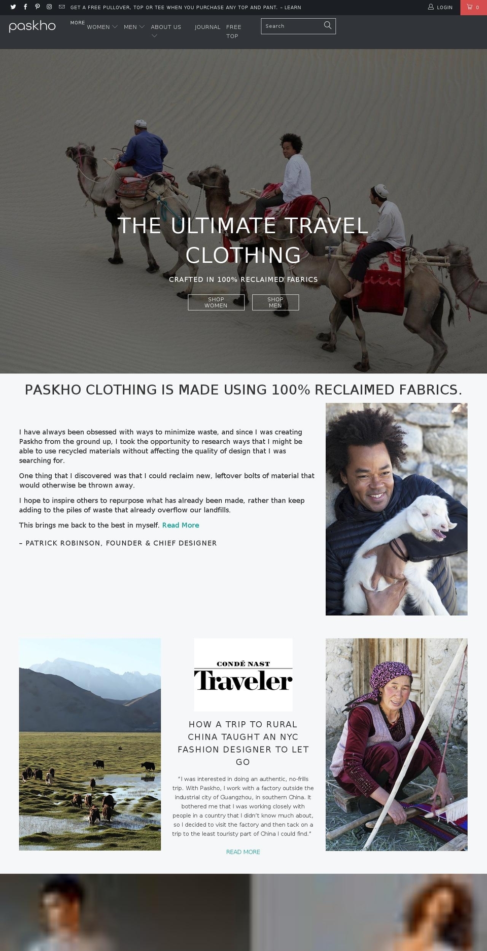 Focal Shopify theme site example paskho.com