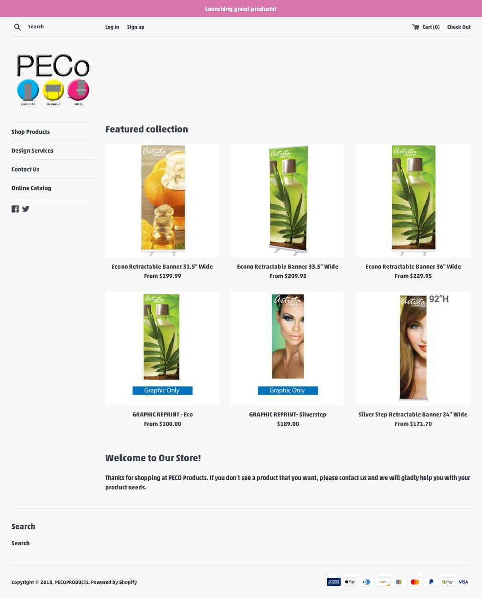 pecoproducts.com shopify website screenshot
