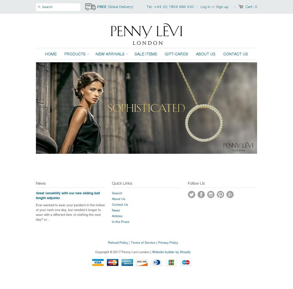 pennylevi.com shopify website screenshot