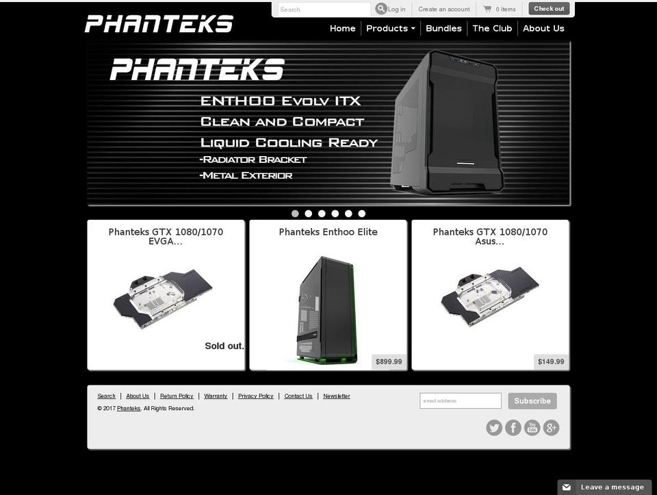phanteksusa.com shopify website screenshot