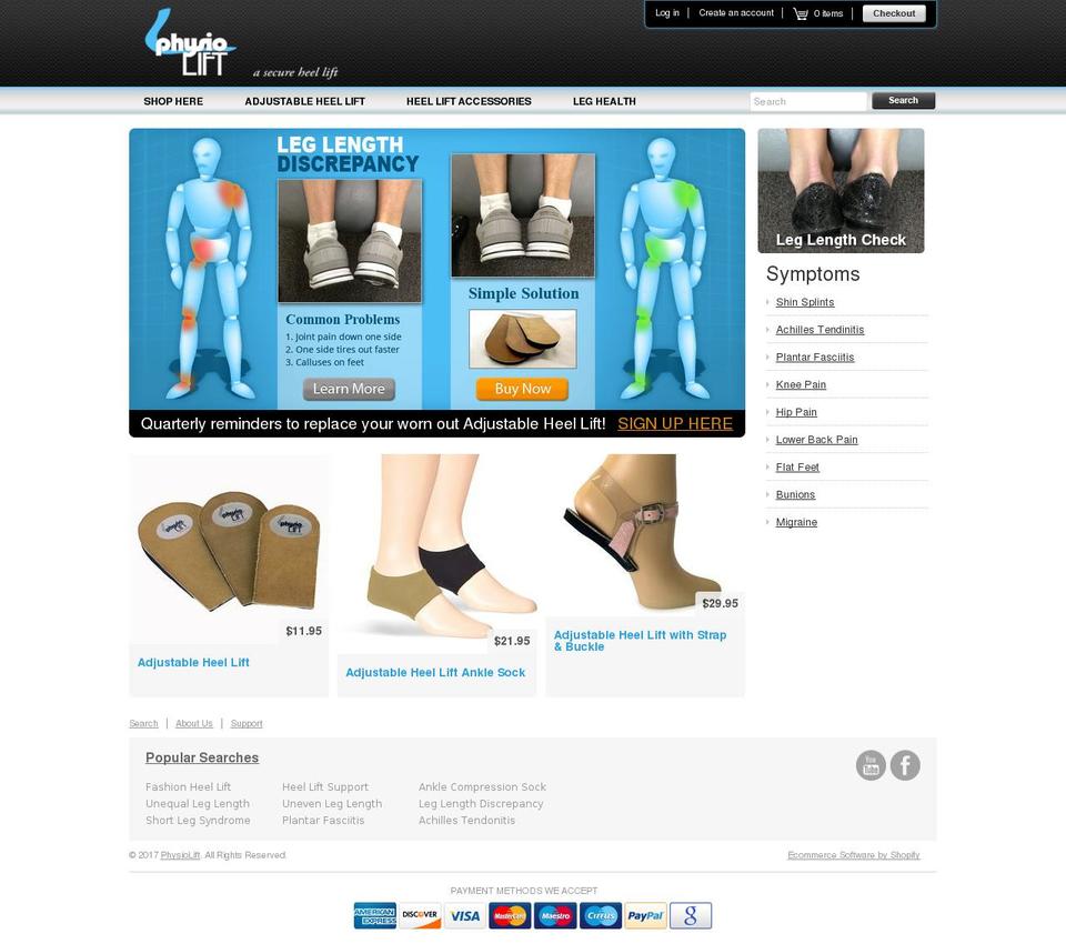 physiolift.com shopify website screenshot