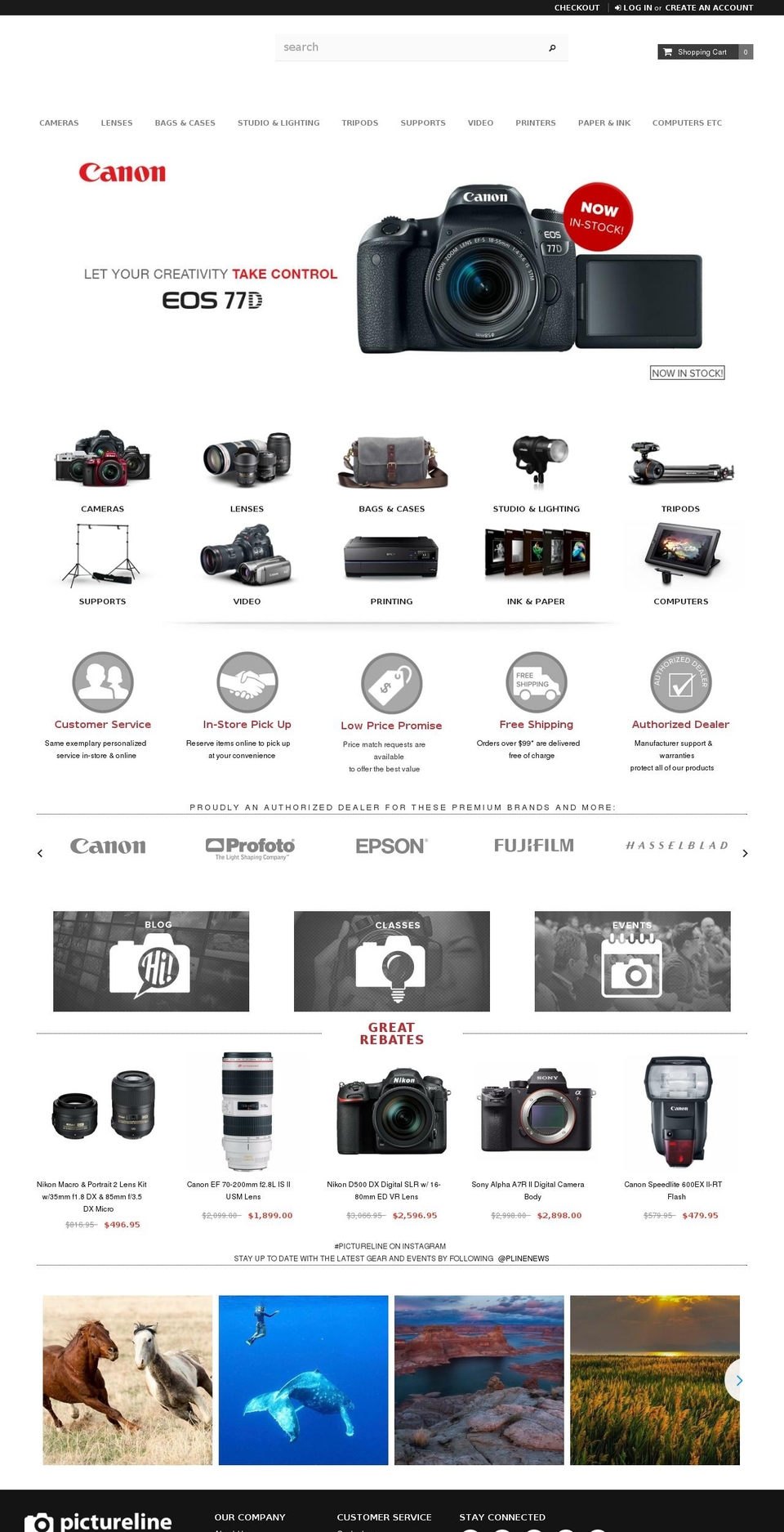pictureline.com shopify website screenshot