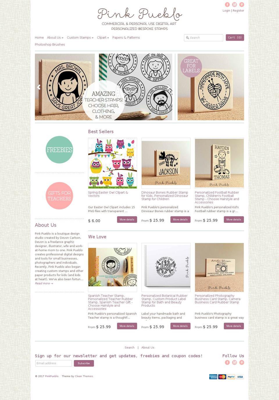 Expression Shopify theme site example pinkpueblo.com