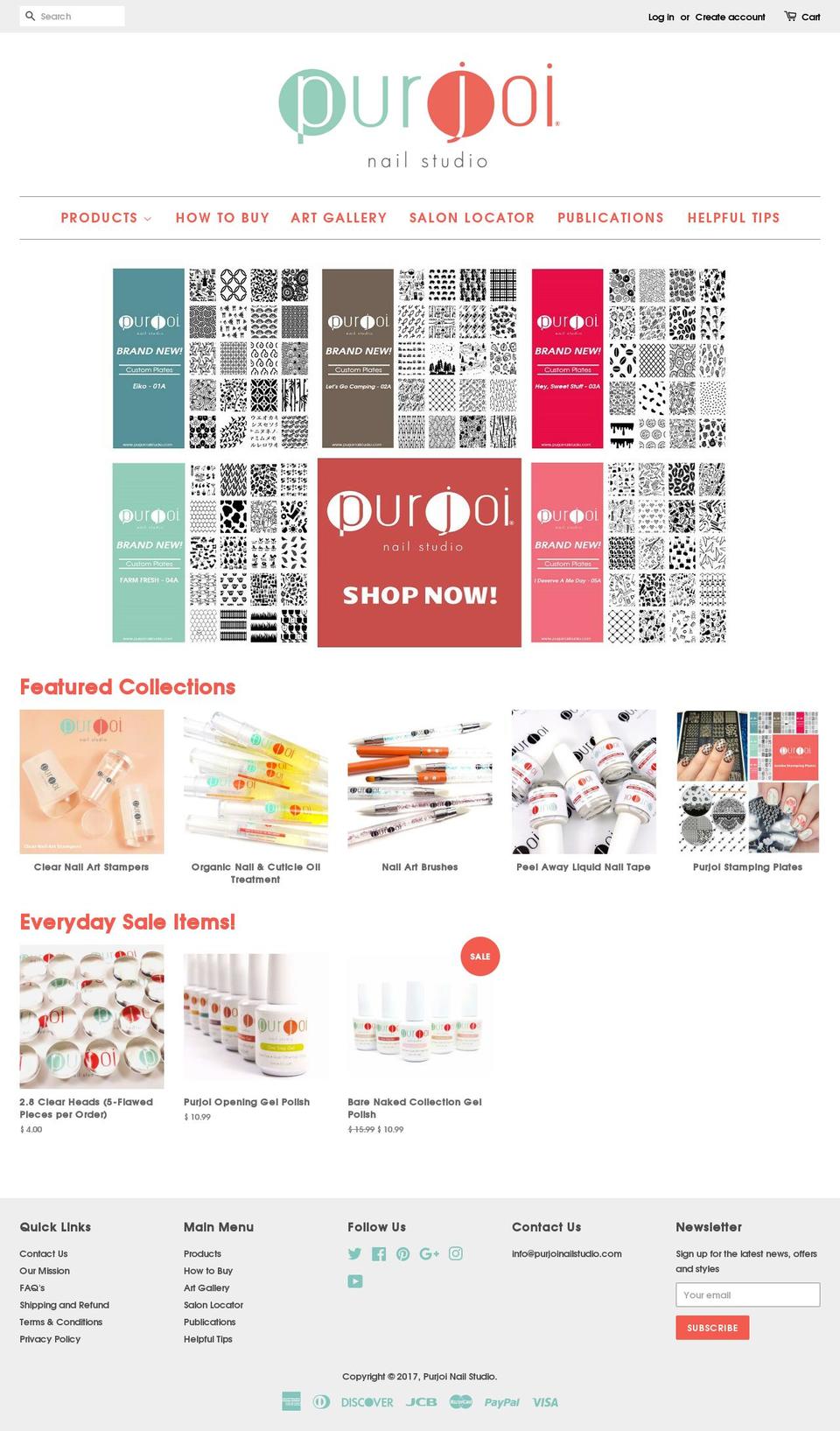 Kagami Shopify theme site example purjoinailstudio.com