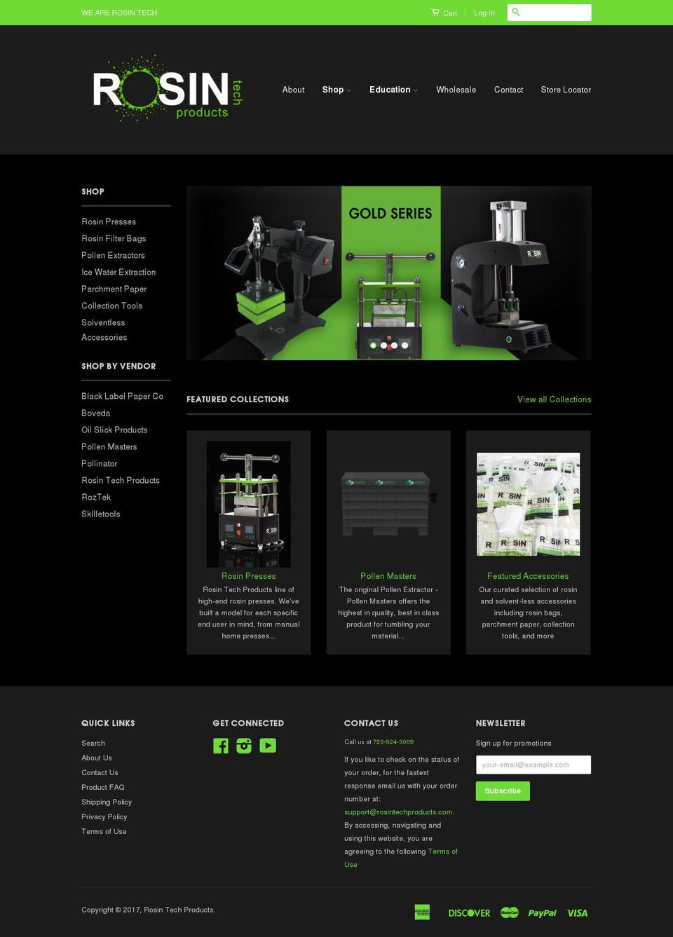 empire Shopify theme site example rosintechproducts.com