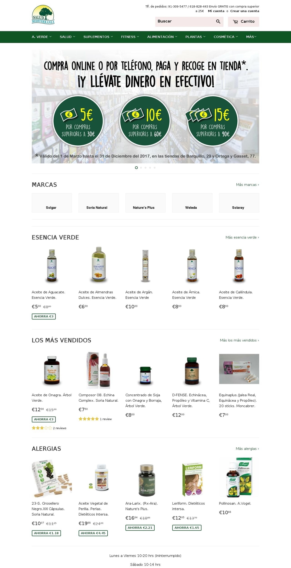 saludmediterranea.com shopify website screenshot