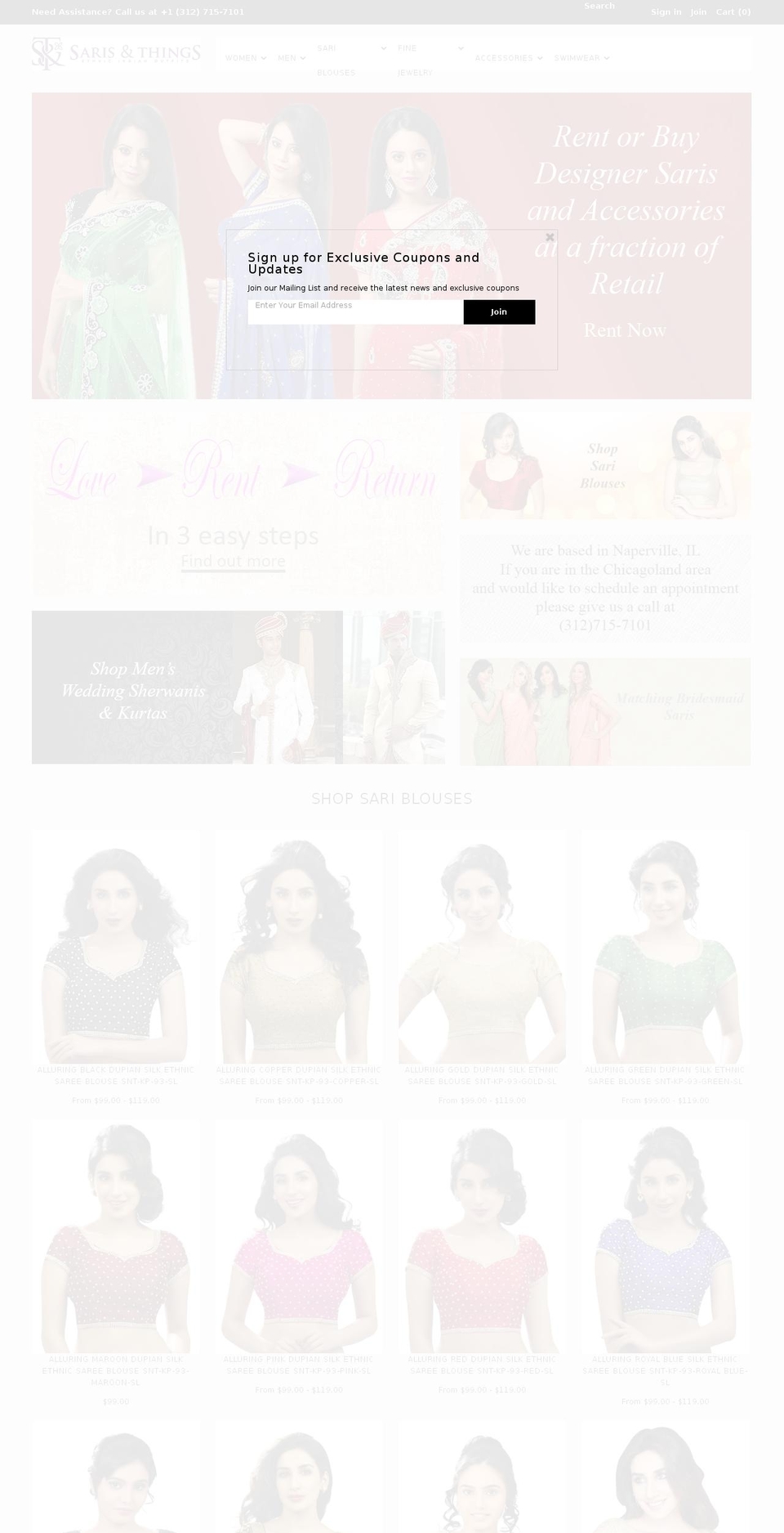 sarisandthings.com shopify website screenshot