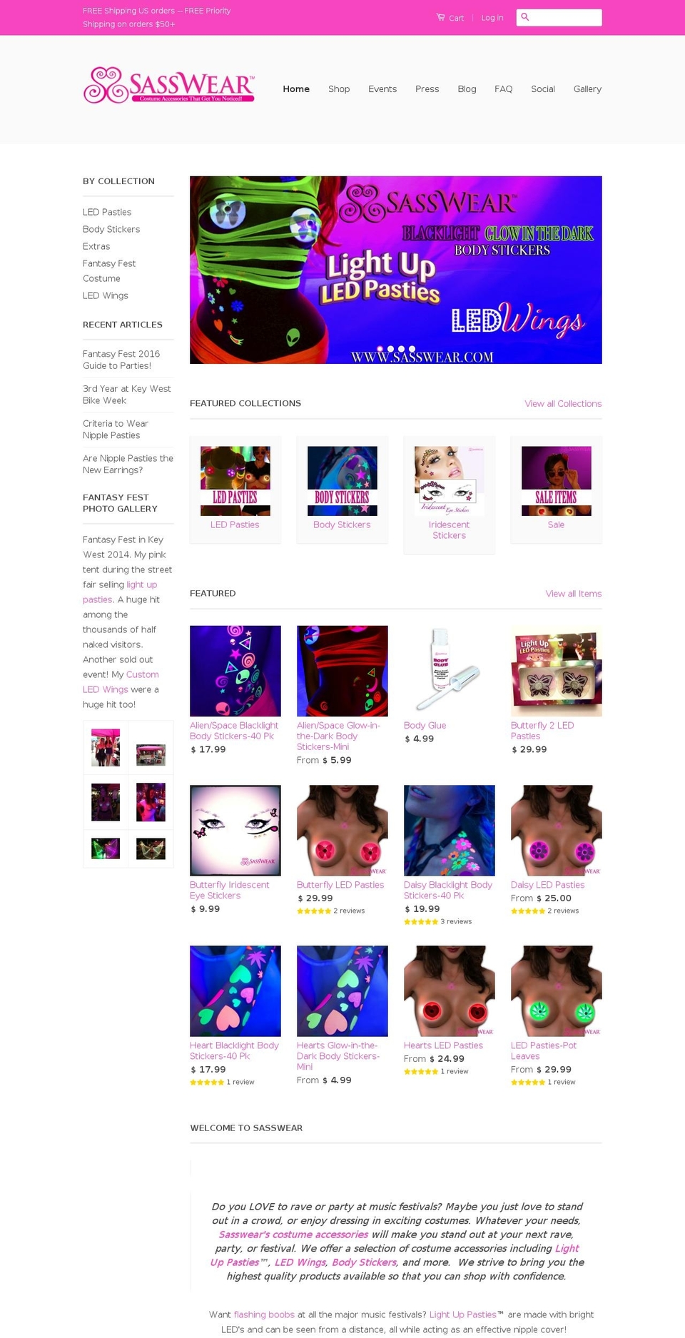 sasswear.com shopify website screenshot