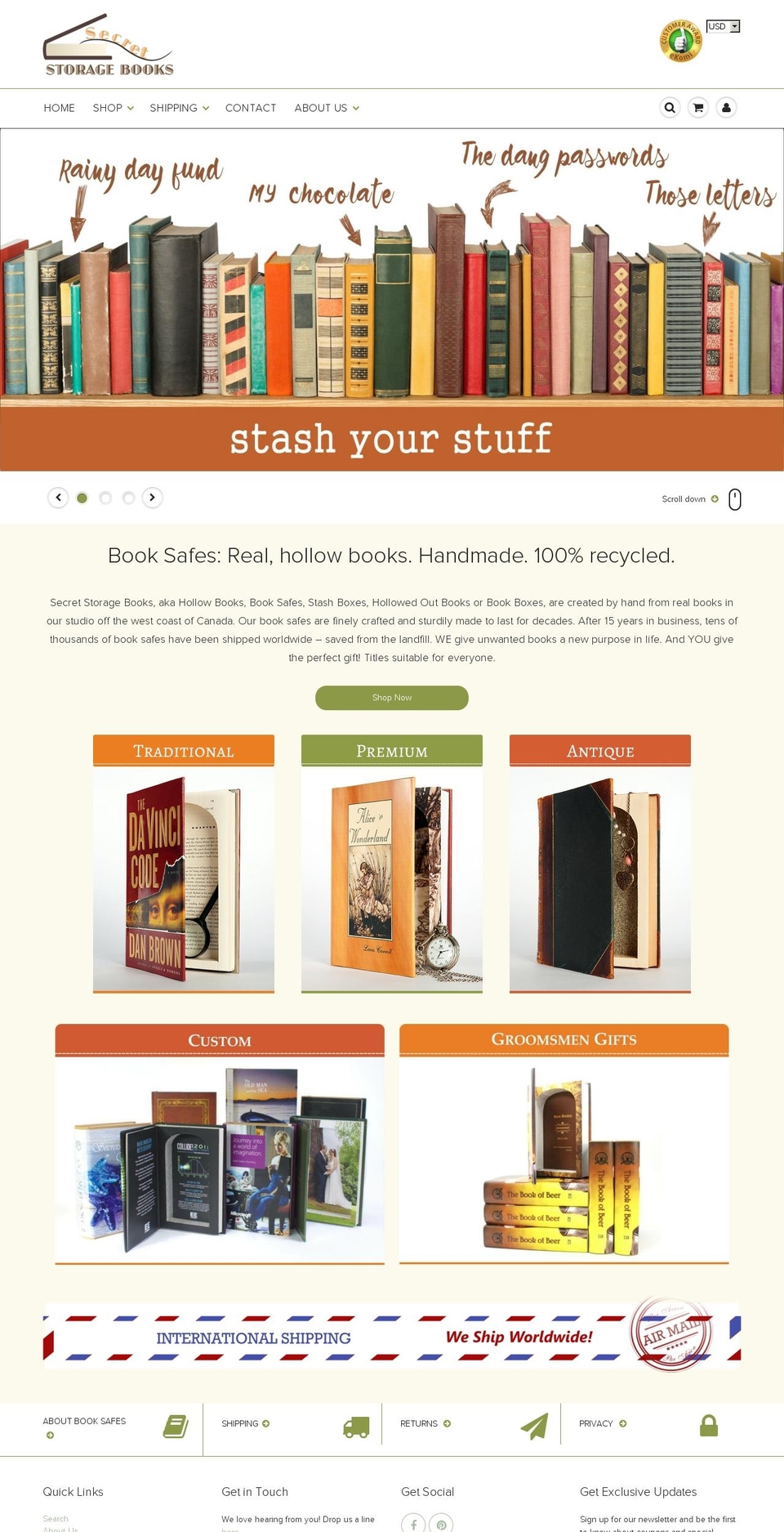 secretstoragebooks.com shopify website screenshot