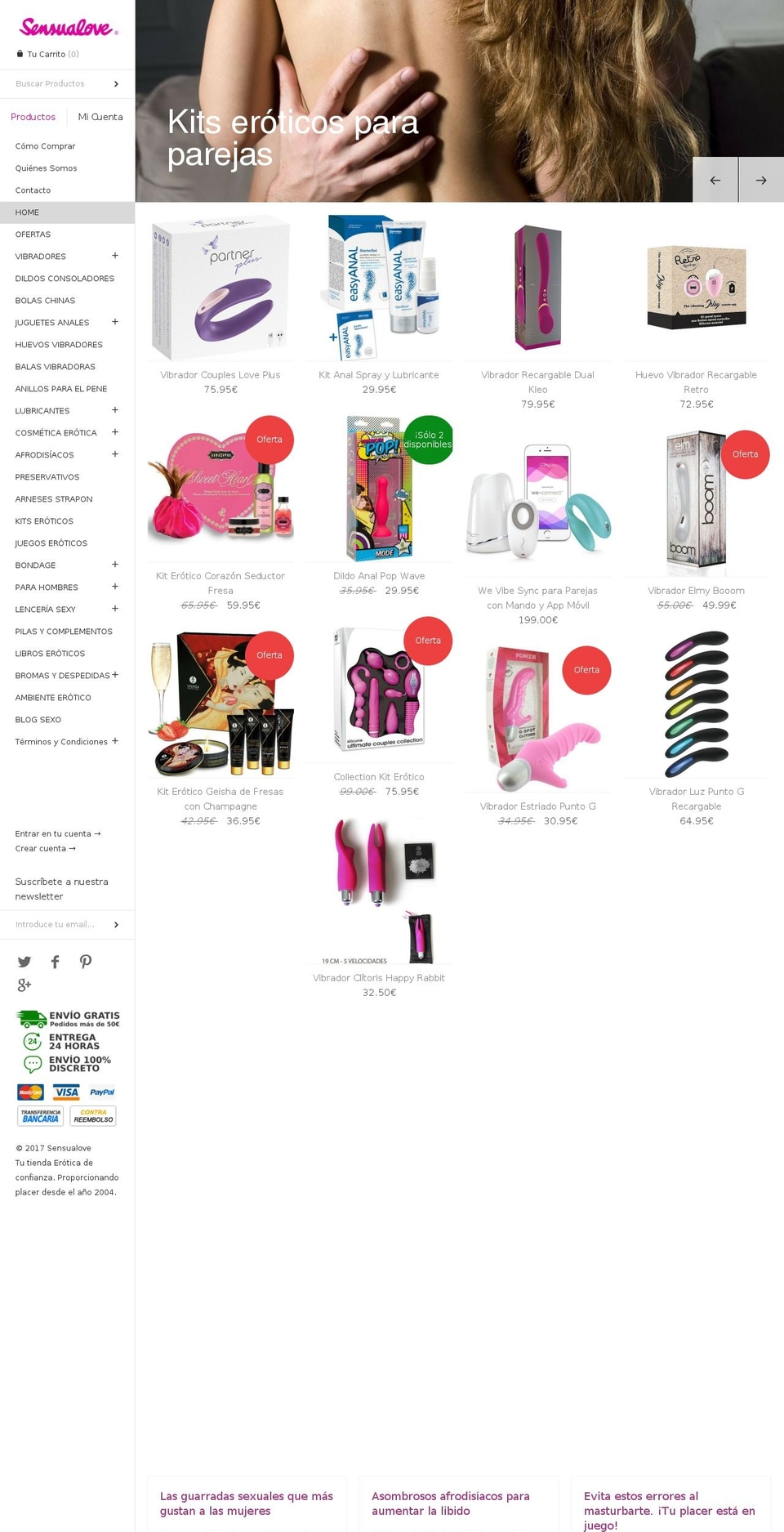 sensualove.com shopify website screenshot