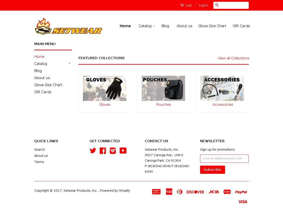 setwear.com shopify website screenshot