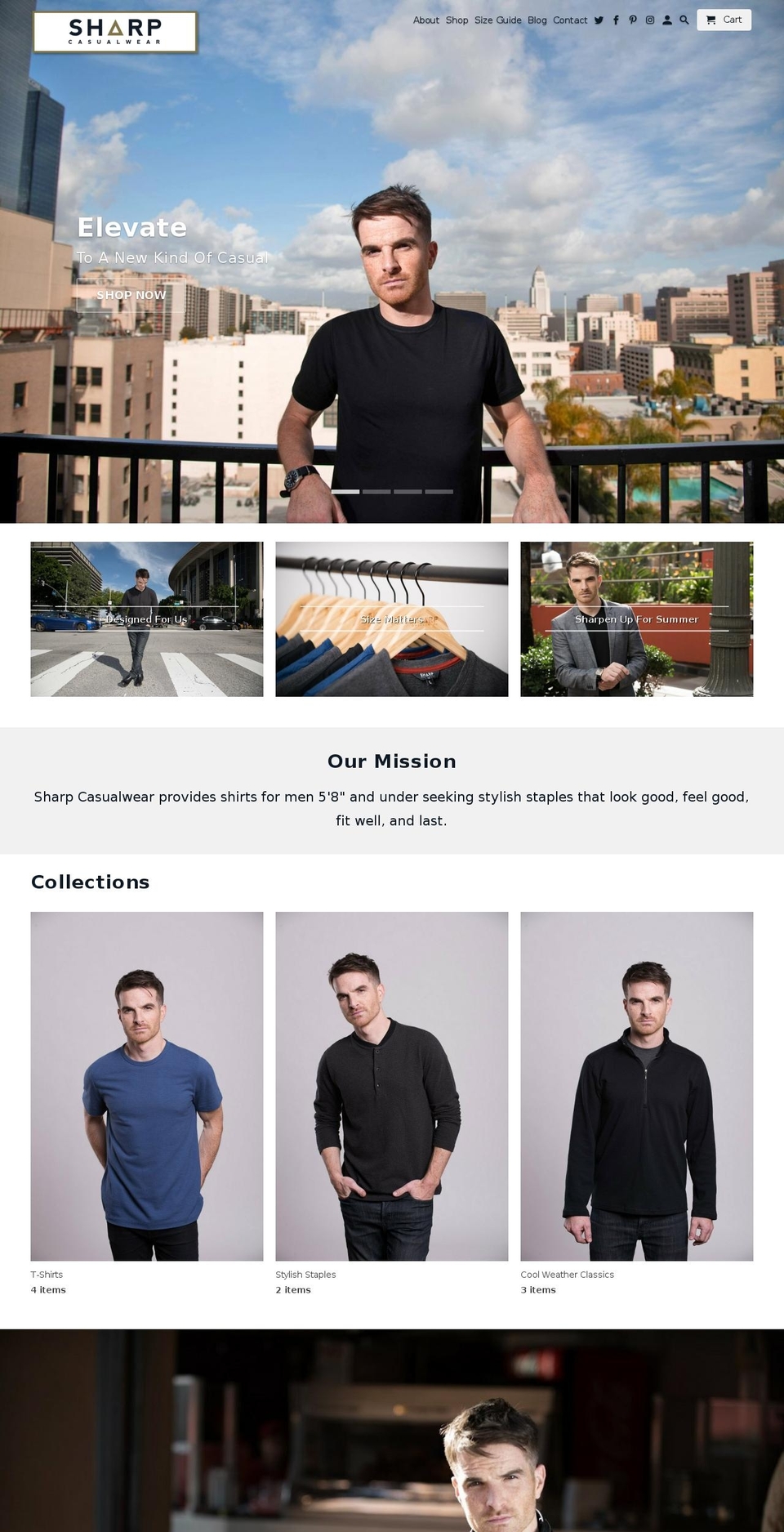 sharpcasualwear.com shopify website screenshot