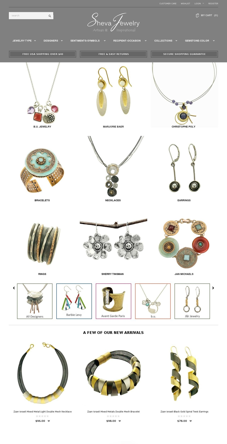 shevajewelry.com shopify website screenshot