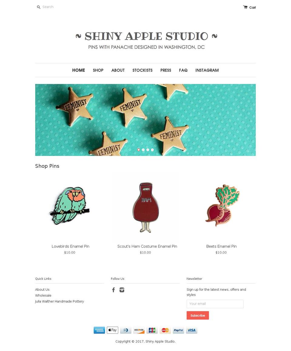 shinyapplestudio.com shopify website screenshot
