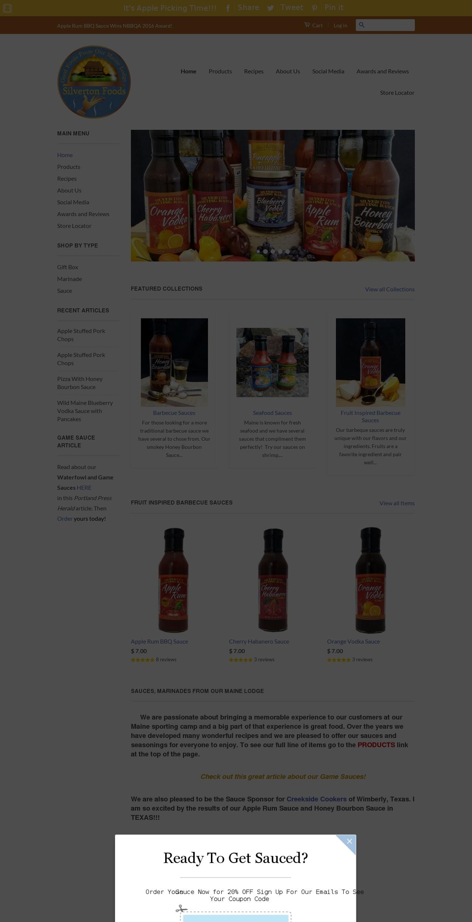 silvertonfoods.com shopify website screenshot