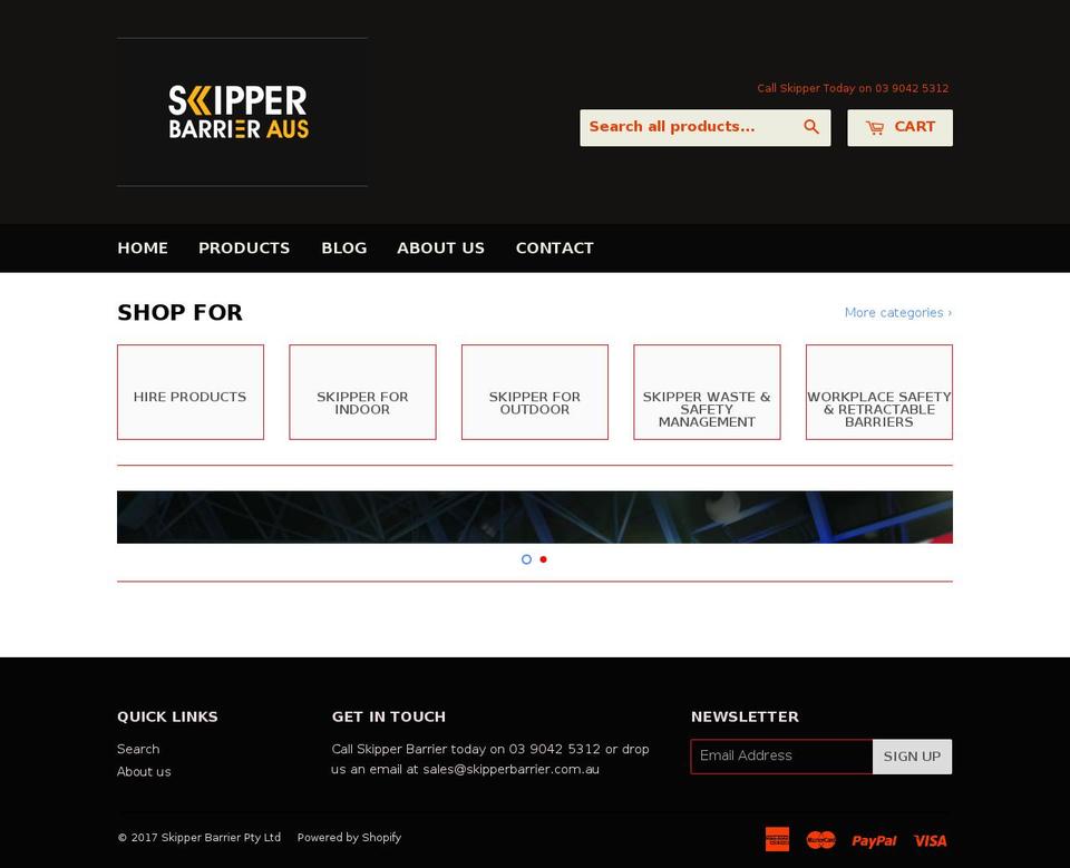 skipperbarrier.com.au shopify website screenshot