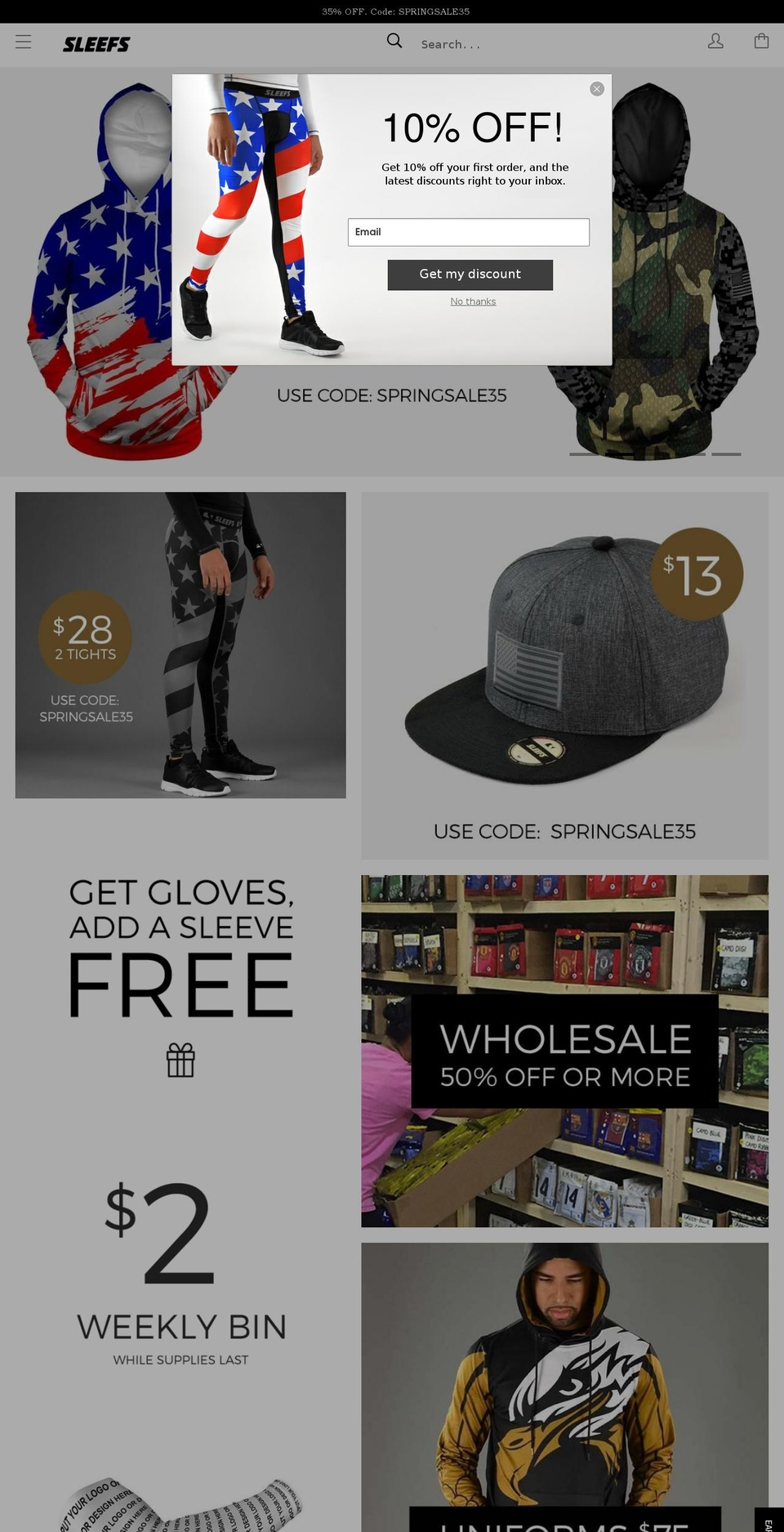 sleefs.com shopify website screenshot