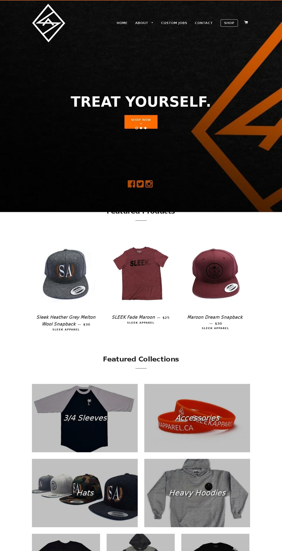 sleekapparel.ca shopify website screenshot