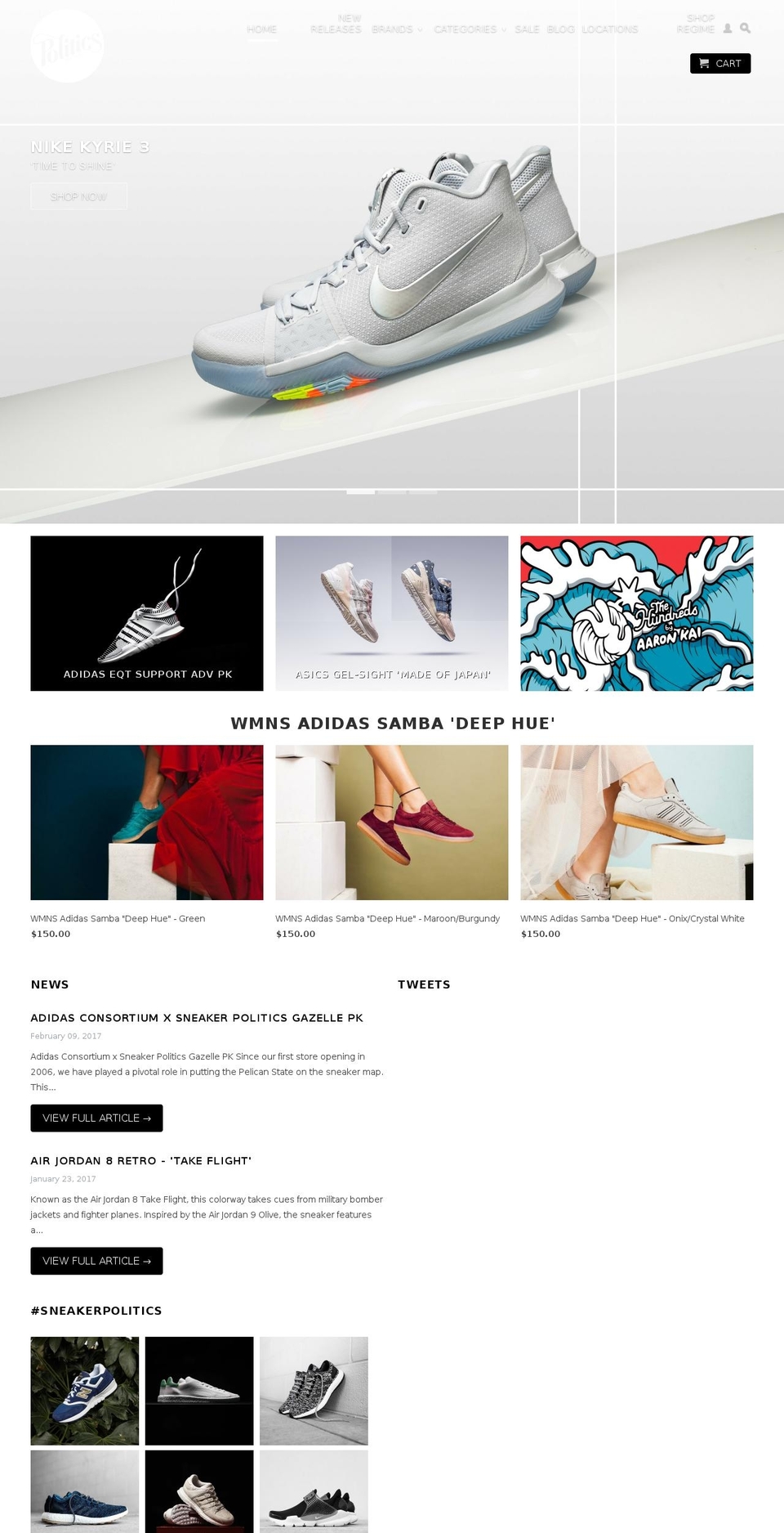 Production Shopify theme site example sneakerpolitics.com
