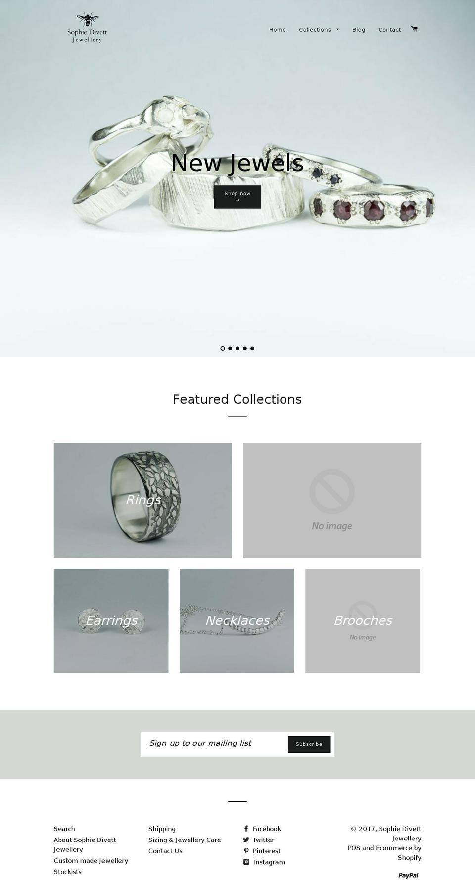 sophiedivettjewellery.co.nz shopify website screenshot