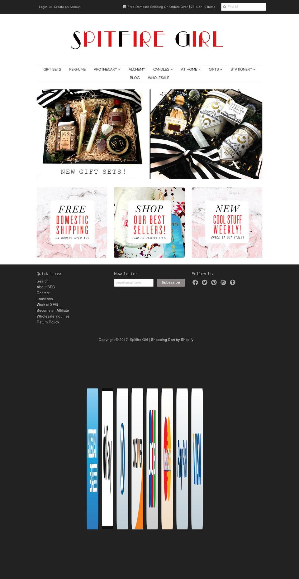 Editions Shopify theme site example spitfiregirl.com