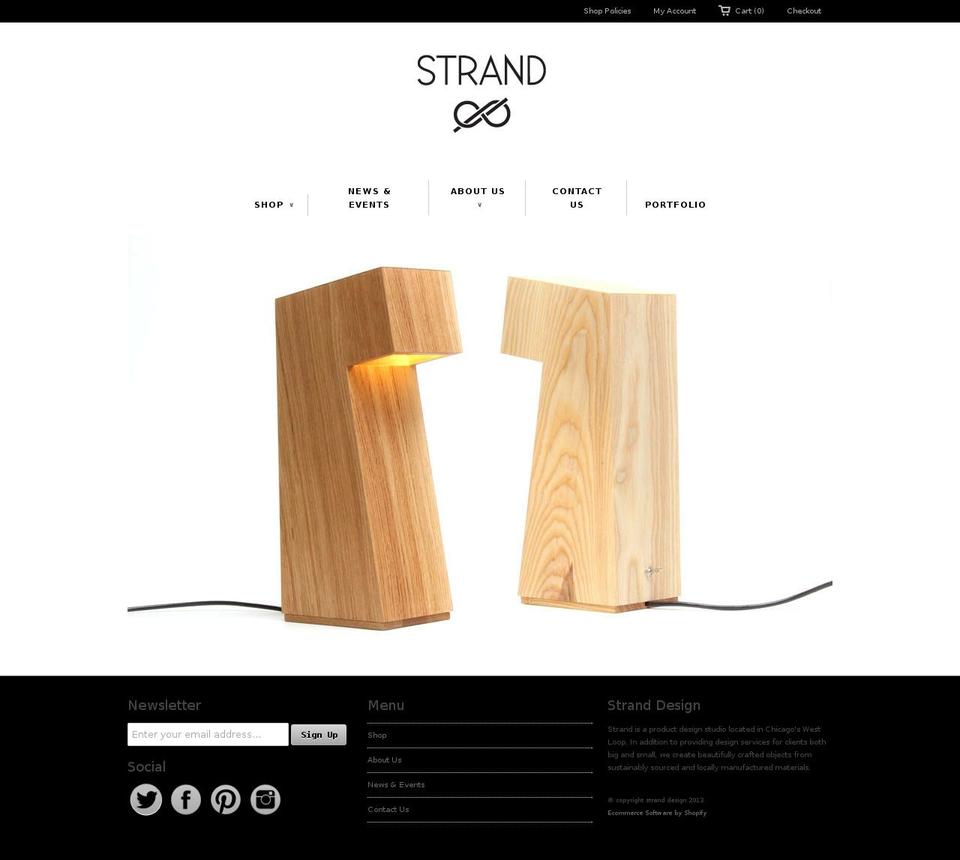 stranddesign.org shopify website screenshot