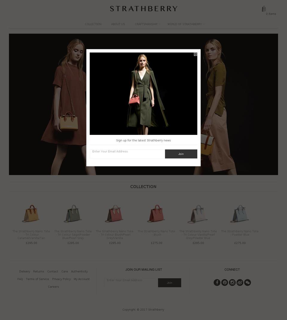 Production Shopify theme site example strathberry.com