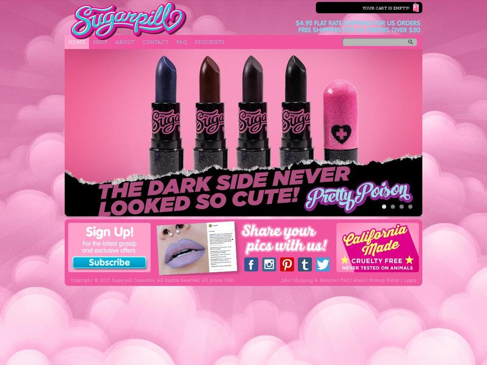 sugarpill.com shopify website screenshot