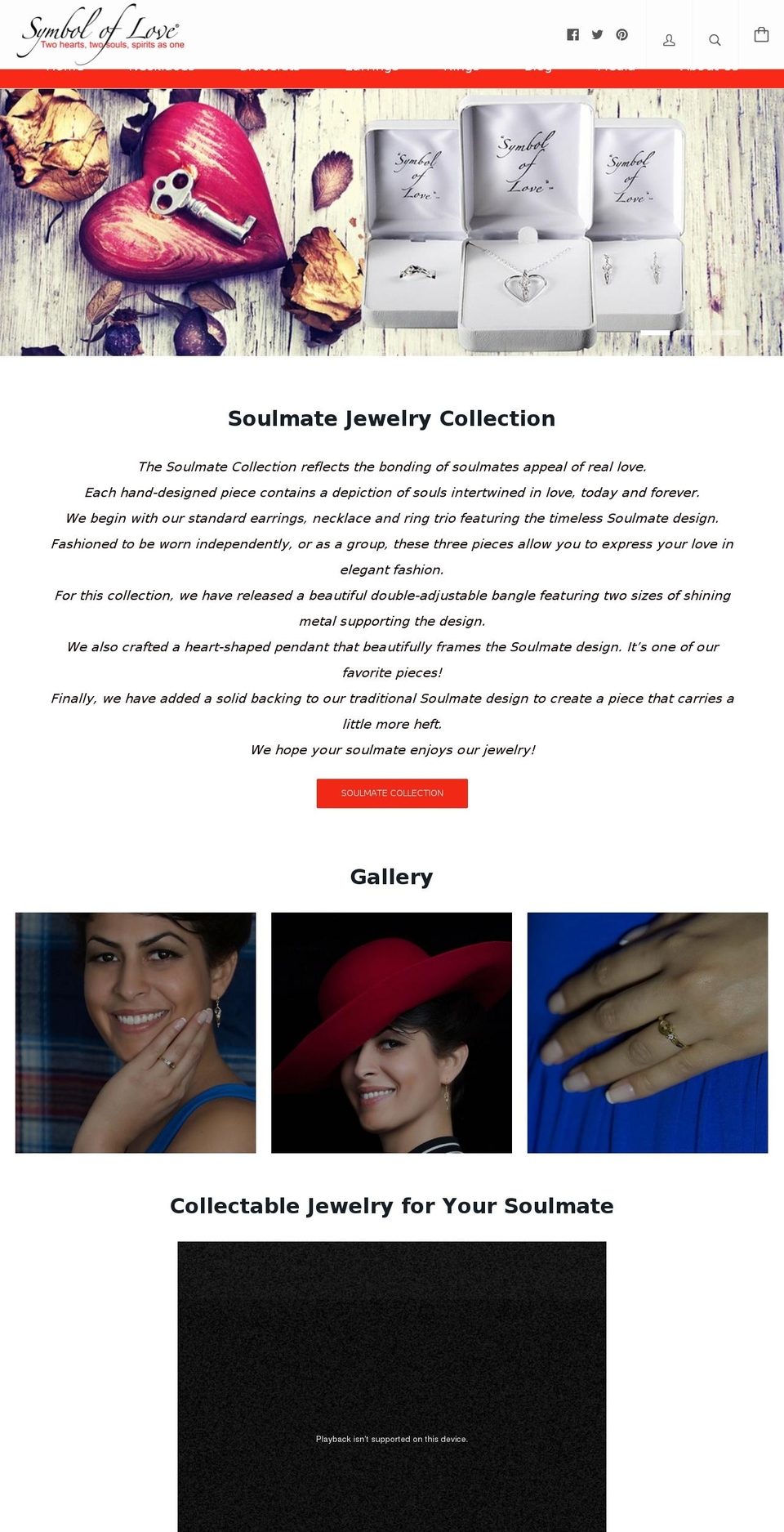symboloflovejewelry.com shopify website screenshot