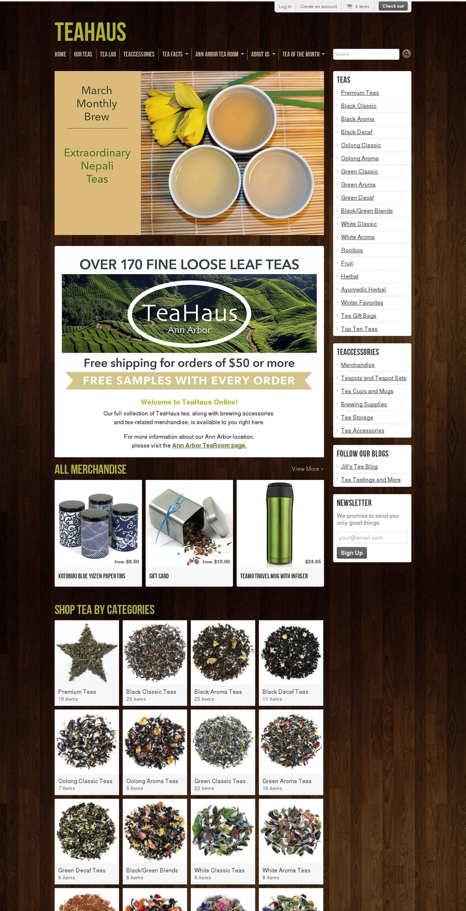 teahaus.com shopify website screenshot
