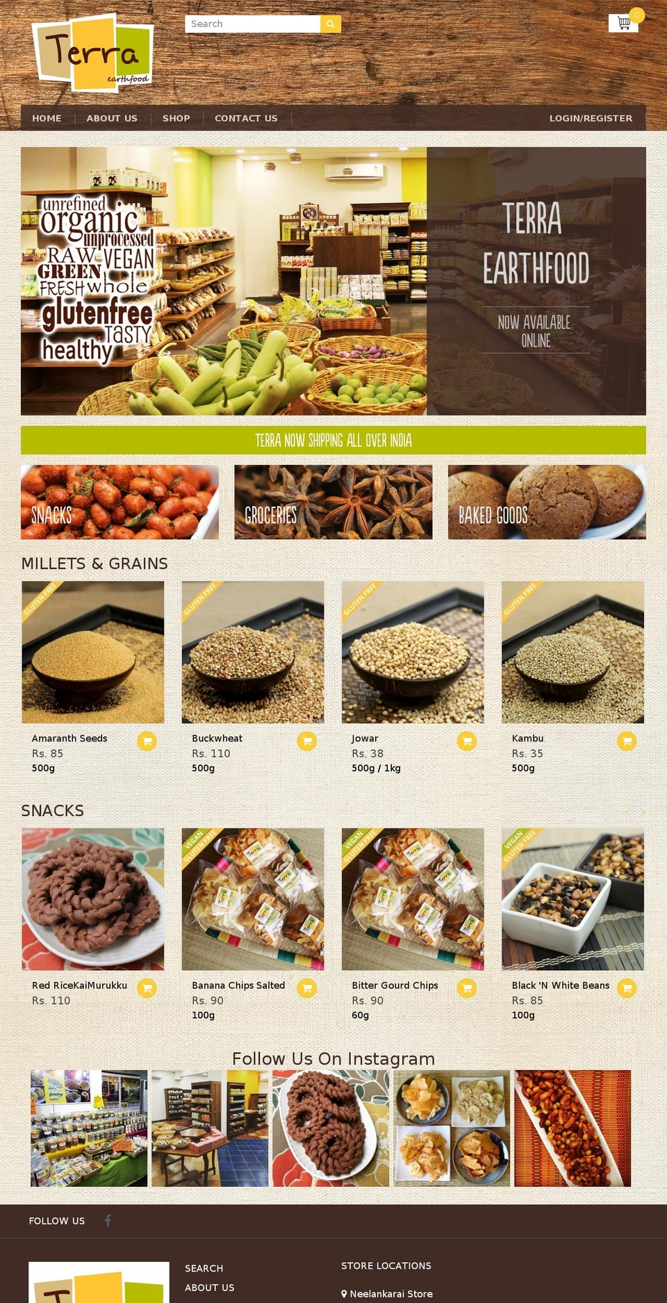 terraearthfood.com shopify website screenshot