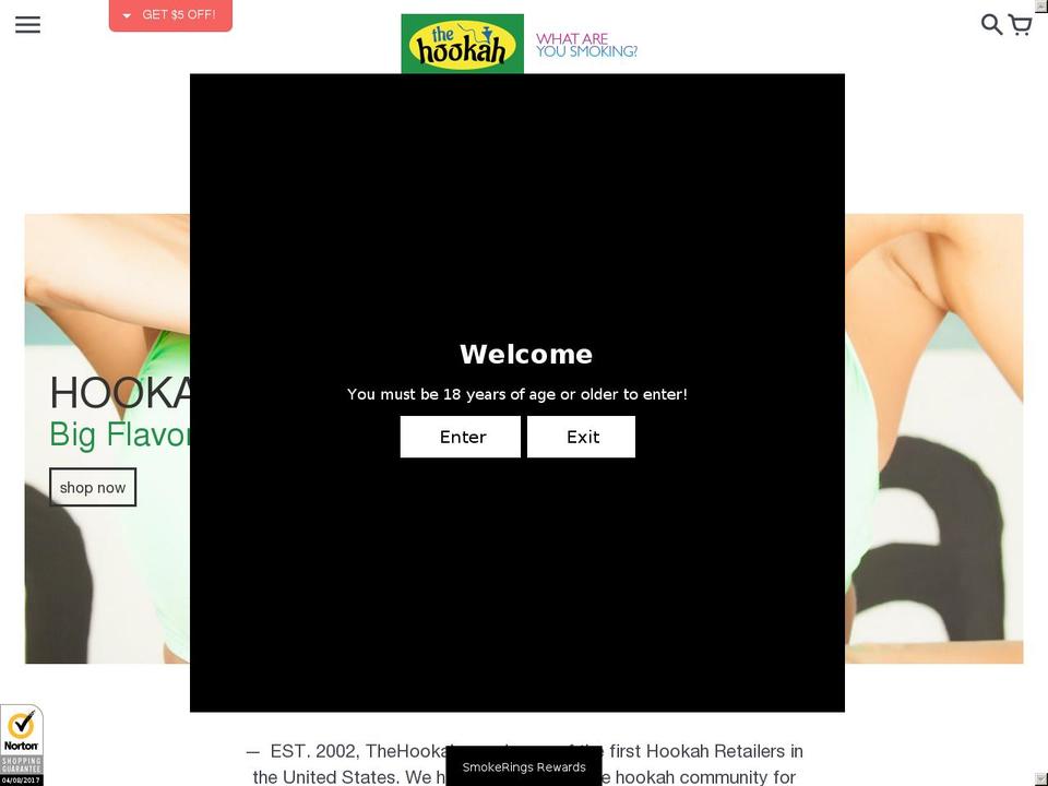 thehookah.com shopify website screenshot