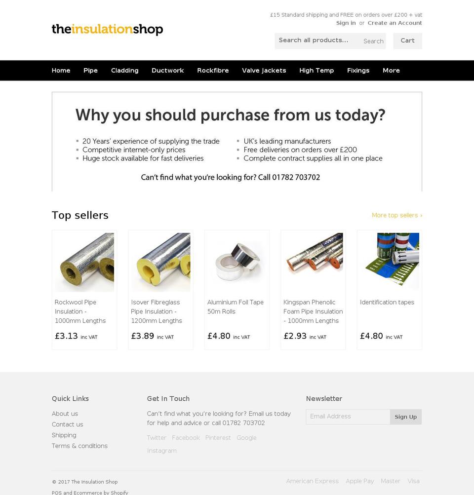 theinsulationshop.co.uk shopify website screenshot