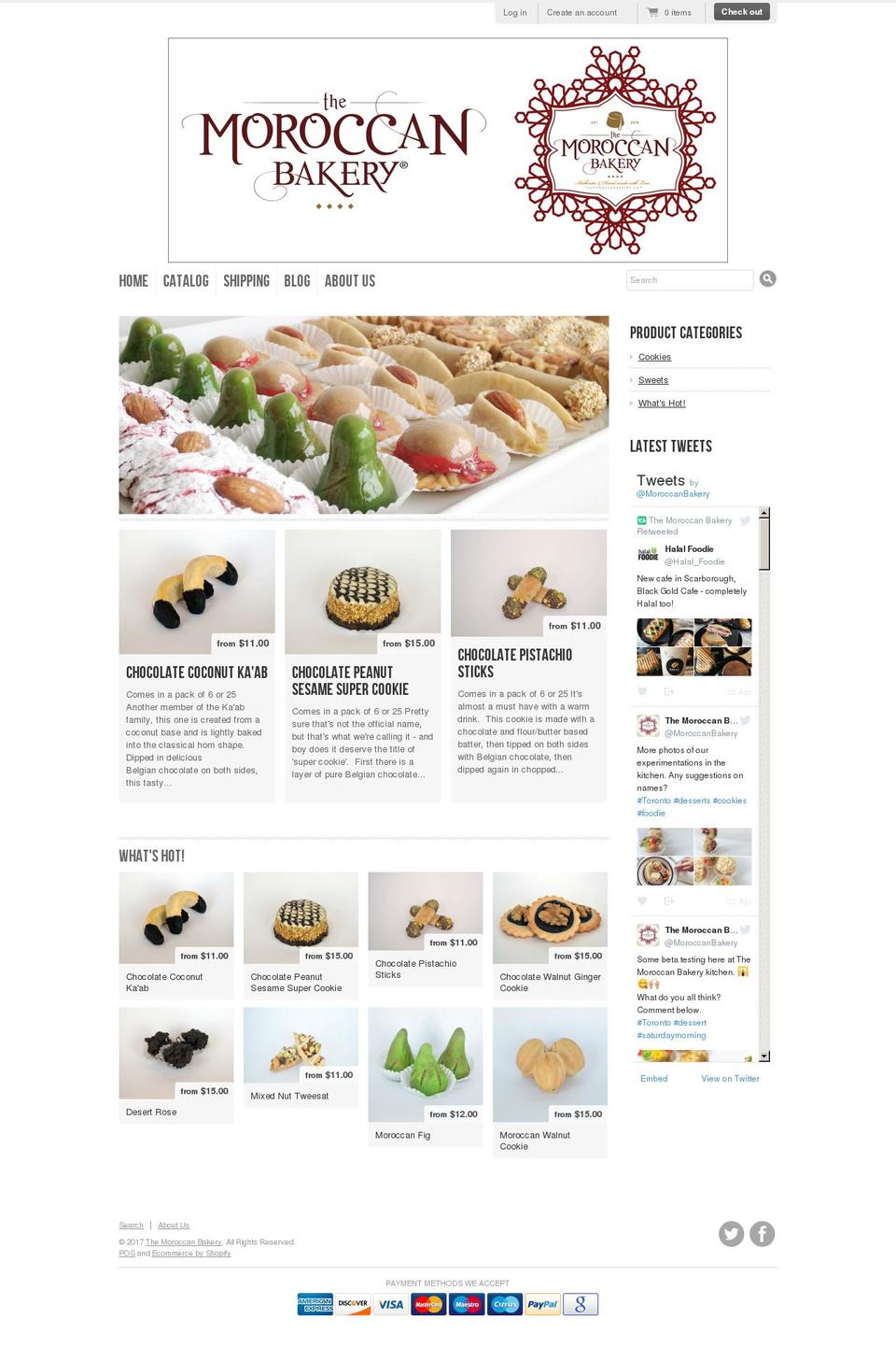 themoroccanbakery.com shopify website screenshot