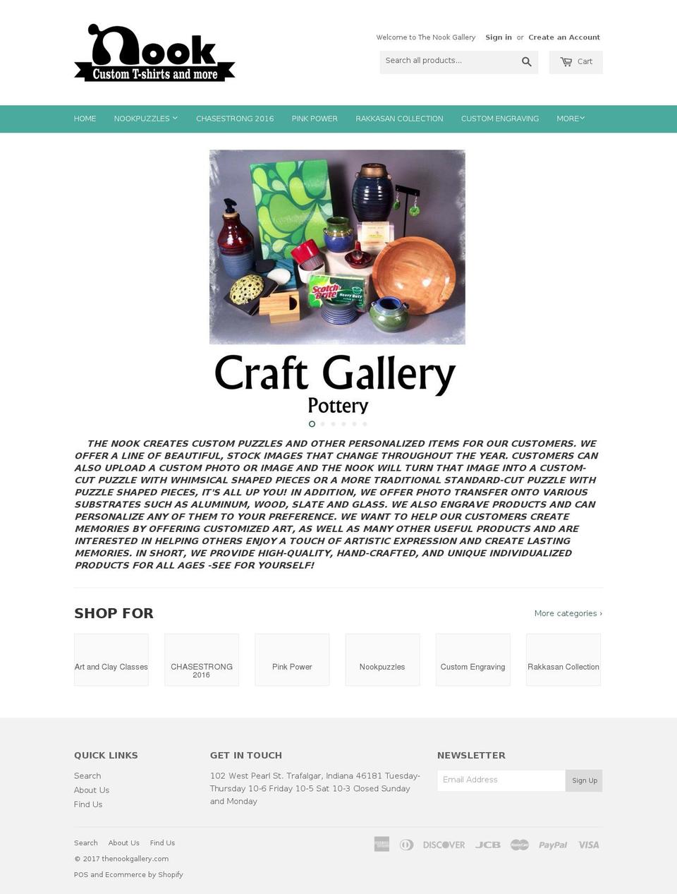 Pop Shopify theme site example thenookgallery.com