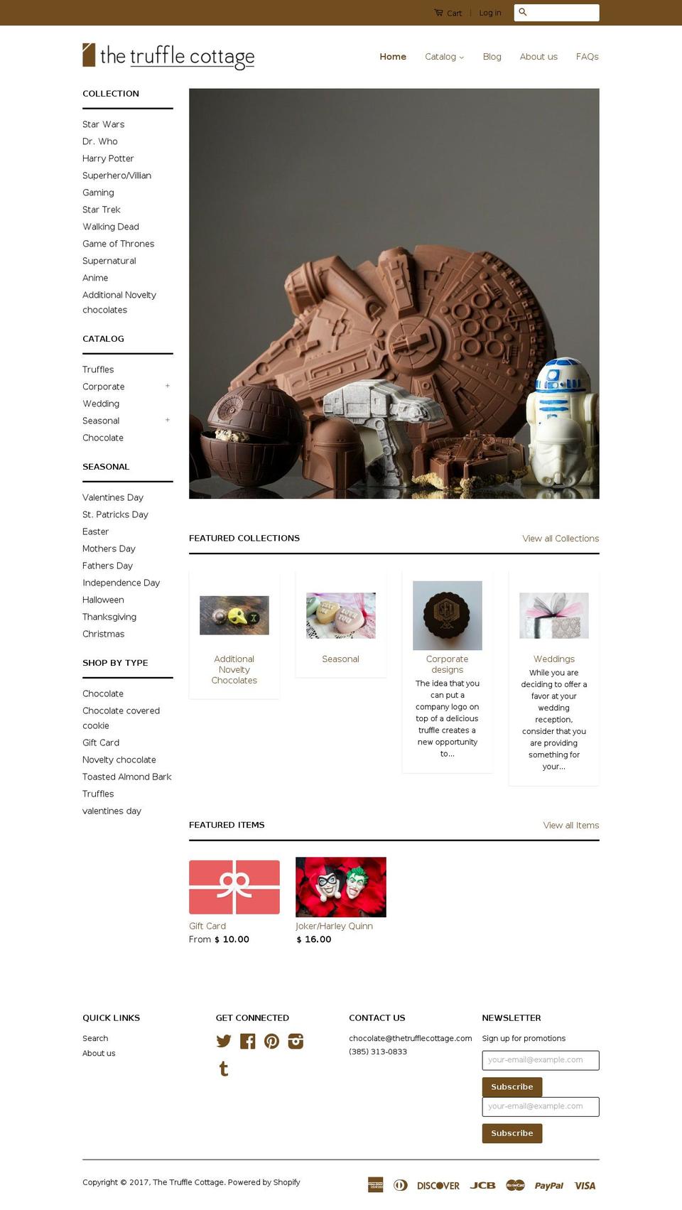 Providence Shopify theme site example thetrufflecottage.com
