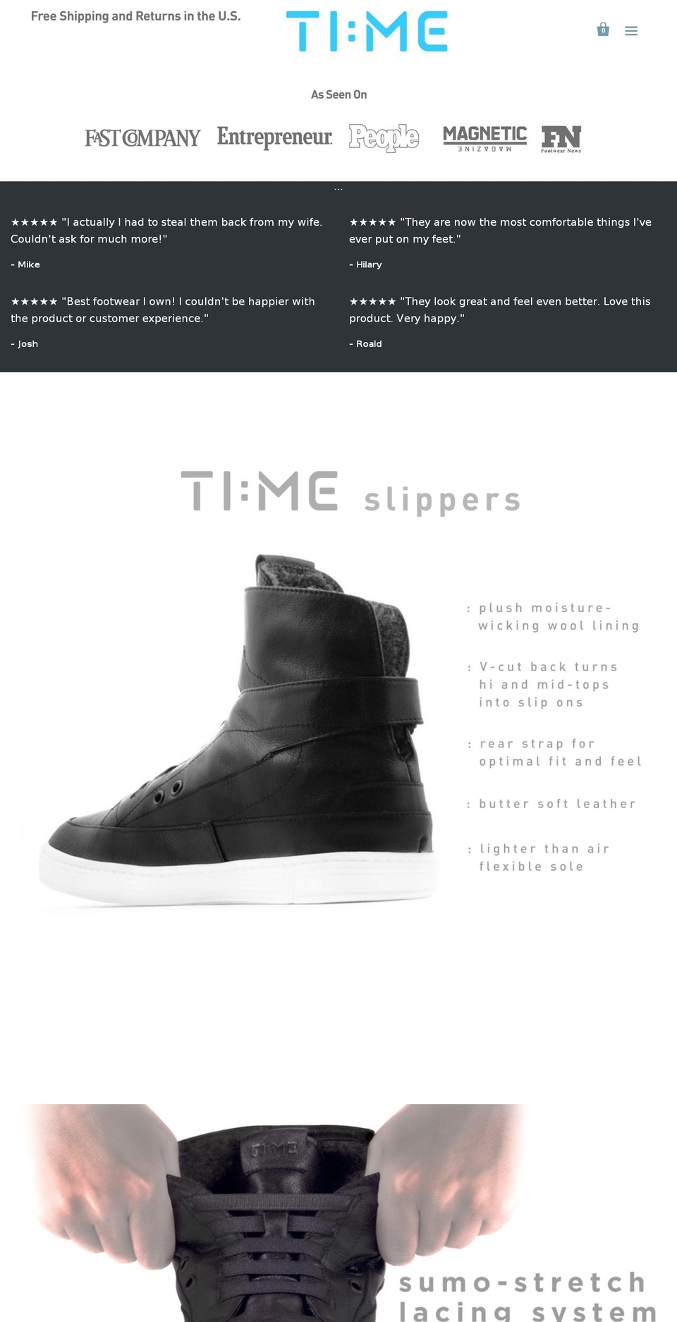 timeslippers.com shopify website screenshot