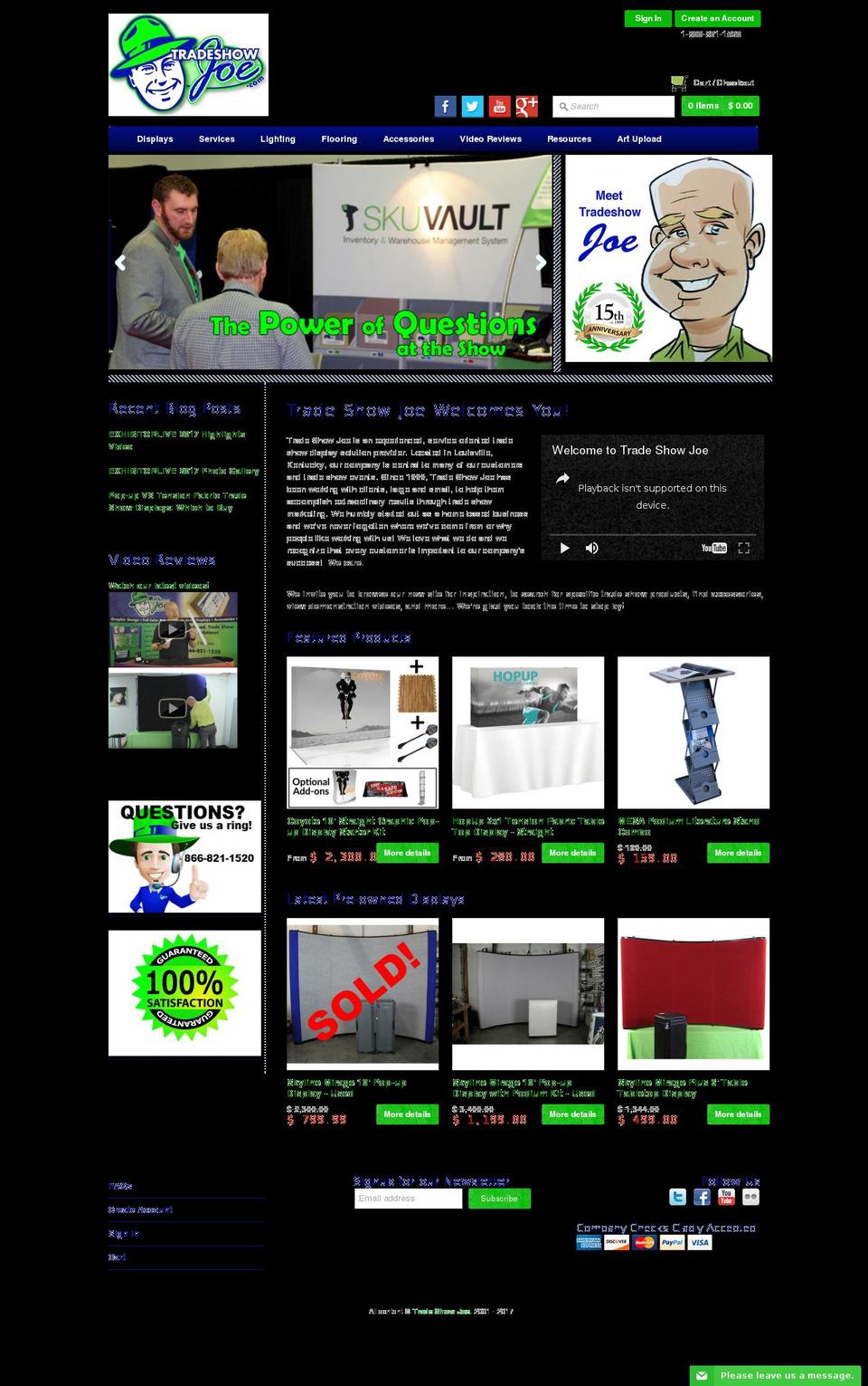 tradeshowjoe.com shopify website screenshot
