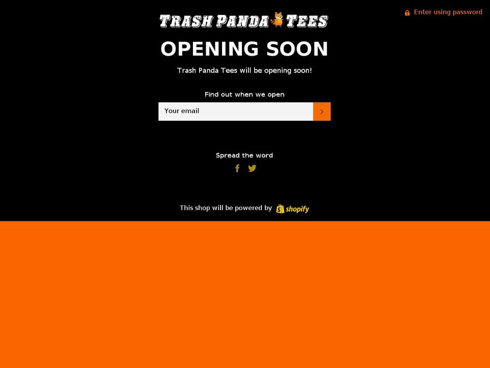trashpandatees.com shopify website screenshot