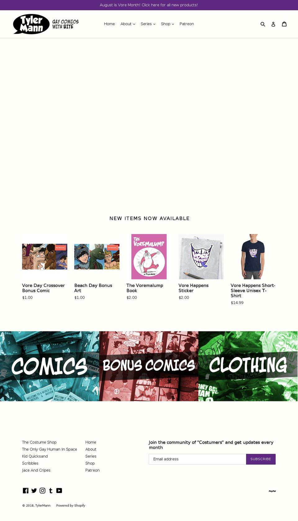 Crave Shopify theme site example tylermannart.ca